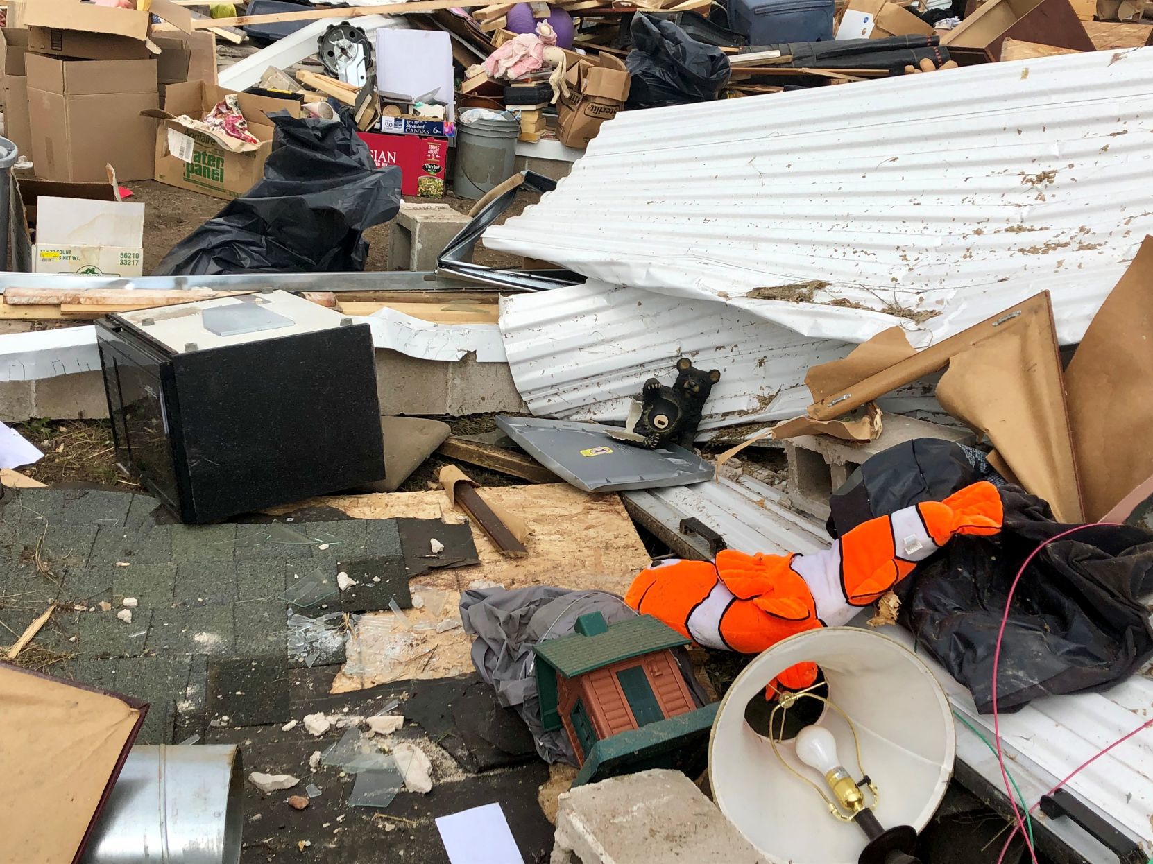 Tornado destruction near County Road M and Highway 29